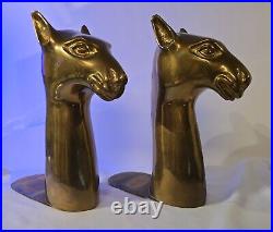 Very Rare Vintage MCM SARREID LTD Spain Brass Llama Bookends 2043