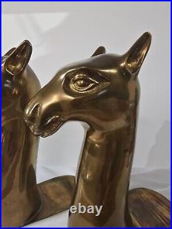 Very Rare Vintage MCM SARREID LTD Spain Brass Llama Bookends 2043