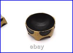 Very Rare Vintage MID Century Brutalist Brass & Acryl LID Jewelry Box And Bowl