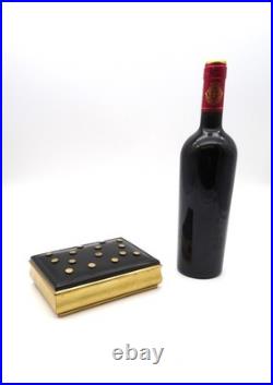 Very Rare Vintage MID Century Danish Modern Brass Dots Jewelry Artist Box Case