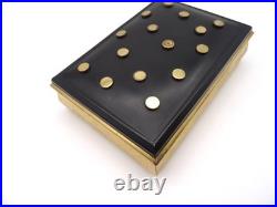Very Rare Vintage MID Century Danish Modern Brass Dots Jewelry Artist Box Case