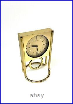 Very Rare Vintage MID Century Golden Brass Pendulum Desk Clock By Seiko