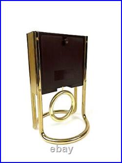 Very Rare Vintage MID Century Golden Brass Pendulum Desk Clock By Seiko