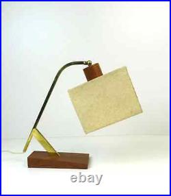 Very Rare Vintage MID Century Teak & Brass Desk Lamp Danish Modern Denmark 1960