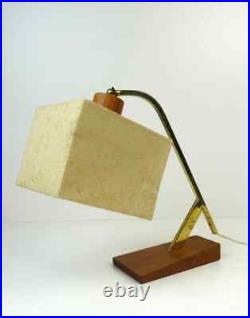 Very Rare Vintage MID Century Teak & Brass Desk Lamp Danish Modern Denmark 1960