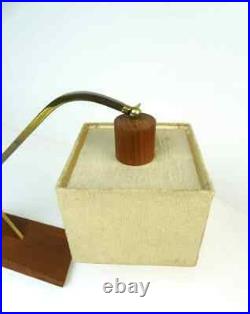 Very Rare Vintage MID Century Teak & Brass Desk Lamp Danish Modern Denmark 1960