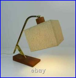 Very Rare Vintage MID Century Teak & Brass Desk Lamp Danish Modern Denmark 1960