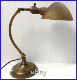 Very Rare Vintage Miller Cast Iron And Brass Desk Table Lamp 1091 Works