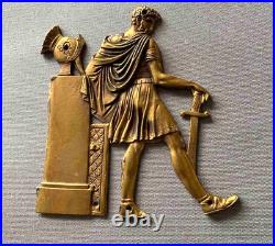 Very Rare Vintage Pair P E Guerin New York Bronze Roman Soldier Furniture Plates
