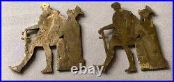 Very Rare Vintage Pair P E Guerin New York Bronze Roman Soldier Furniture Plates