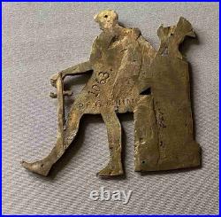 Very Rare Vintage Pair P E Guerin New York Bronze Roman Soldier Furniture Plates