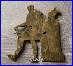 Very Rare Vintage Pair P E Guerin New York Bronze Roman Soldier Furniture Plates