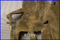 Very Rare Vintage Pair P E Guerin New York Bronze Roman Soldier Furniture Plates