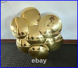 Very Rare Vintage Reggiani Seven (7) Brass Convex Discs Wall Sconce Lamp