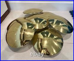 Very Rare Vintage Reggiani Seven (7) Brass Convex Discs Wall Sconce Lamp