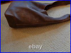 Very Rare Vintage Roots Canada Large Brown Leather Crossbody/Shoulder Hobo Bag