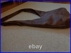 Very Rare Vintage Roots Canada Large Brown Leather Crossbody/Shoulder Hobo Bag
