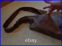 Very Rare Vintage Roots Canada Large Brown Leather Crossbody/Shoulder Hobo Bag
