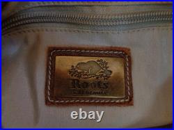 Very Rare Vintage Roots Canada Large Brown Leather Crossbody/Shoulder Hobo Bag