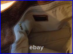 Very Rare Vintage Roots Canada Large Brown Leather Crossbody/Shoulder Hobo Bag