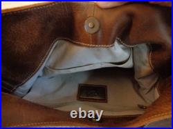 Very Rare Vintage Roots Canada Large Brown Leather Crossbody/Shoulder Hobo Bag