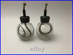 Very Rare Vintage Socony Vacuum Glass and Brass Mobiloil Oil Lamp Oiler NICE