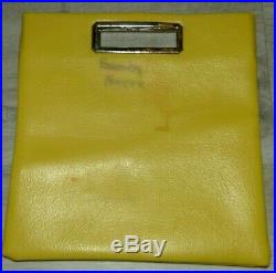 Very Rare Vintage The Beatles Yellow Faux Leather Bag with Gold Brass Handle