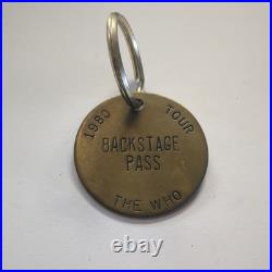 Very Rare Vintage? The Who On Tour 1980 Backstage Pass Brass Keychain