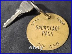 Very Rare Vintage? The Who On Tour 1980 Backstage Pass Brass Keychain