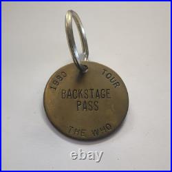 Very Rare Vintage? The Who On Tour 1980 Backstage Pass Brass Keychain