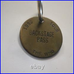 Very Rare Vintage? The Who On Tour 1980 Backstage Pass Brass Keychain