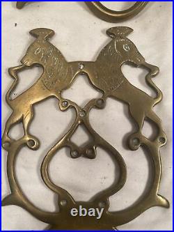 Very Rare Virginia Metal Crafters Wall Sconce Candle Holders! Nice! Brass Coated