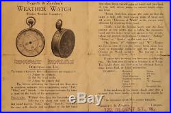 Very Rare Weather Watch Pocket Barometer by NEGRETTI & ZAMBRA No R/5267 c1925