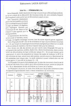 Very Rare Wide Angle brass lens Lacour Berthiot Paris Perigraphe 116 mm F14 9x12