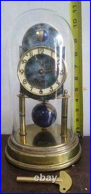Very Rare Working Kaiser Universe Moon Phase Torsion Anniversary Clock Glass Key