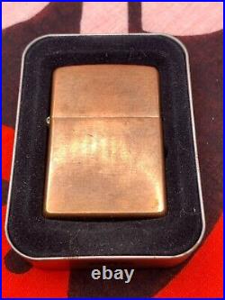 Very Rare Zippo Lighter Solid Copper With Matching Insert Used 2005 In Tin