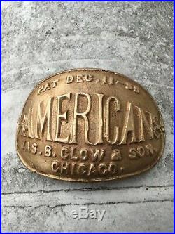 Very Rare solid brass 1888 American Fire Hydrant Plaque