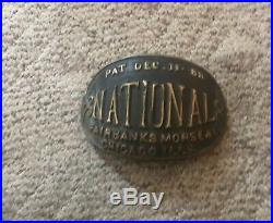 Very Rare solid brass 1888 National Fire Hydrant Plaque