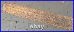 Very rare 1 piece Lufkin solid wood industrial ruler brass end caps 6 feet long
