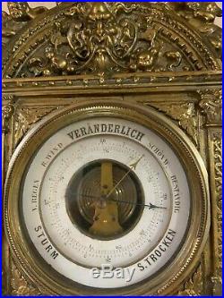 Very rare Antique Brass Bronze Barometer Sturm Veranderlich