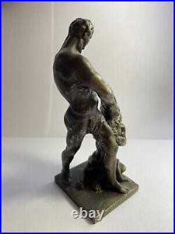 Very rare! Brass figurine Samson rends the mouth of a lion