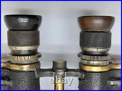 Very rare Carl Zeiss Voigtlander DF 12x50 early brass military binoculars as is