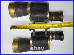 Very rare Carl Zeiss Voigtlander DF 12x50 early brass military binoculars as is