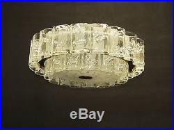 Very rare Ceiling Fixture by DORIA. Germany, 36 oval, frosted glass tubes