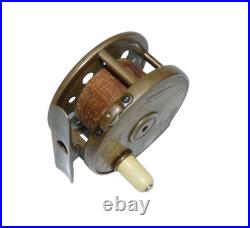 Very rare Hardy Perfect all brass 2-1/2 wide drum vintage fly reel Mj473