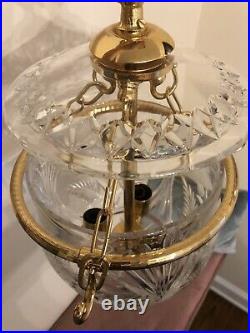 Very rare, Mario Cioni Crystal Bell Jar Brass Chandelier Lantern 12 X 22
