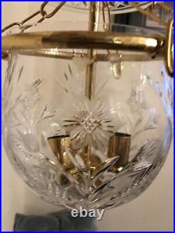 Very rare, Mario Cioni Crystal Bell Jar Brass Chandelier Lantern 12 X 22