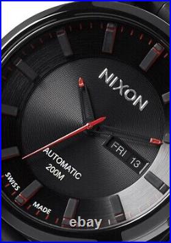 Very rare Nixon Automatic 2 LTD all black/red watch #64/125 excellent condition