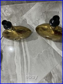 Very rare Pair of Scandinavian Gilt Brass Table Lamps