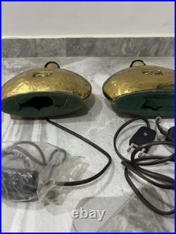 Very rare Pair of Scandinavian Gilt Brass Table Lamps